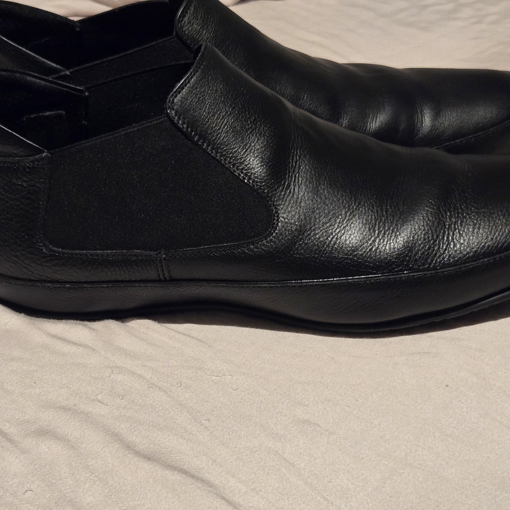 Giorgio Armani Black Leather Men's Shoes